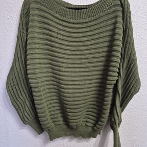 SHEIN Off-Shoulder Olive Sweater